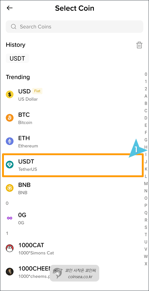 업비트에서 USDT입금