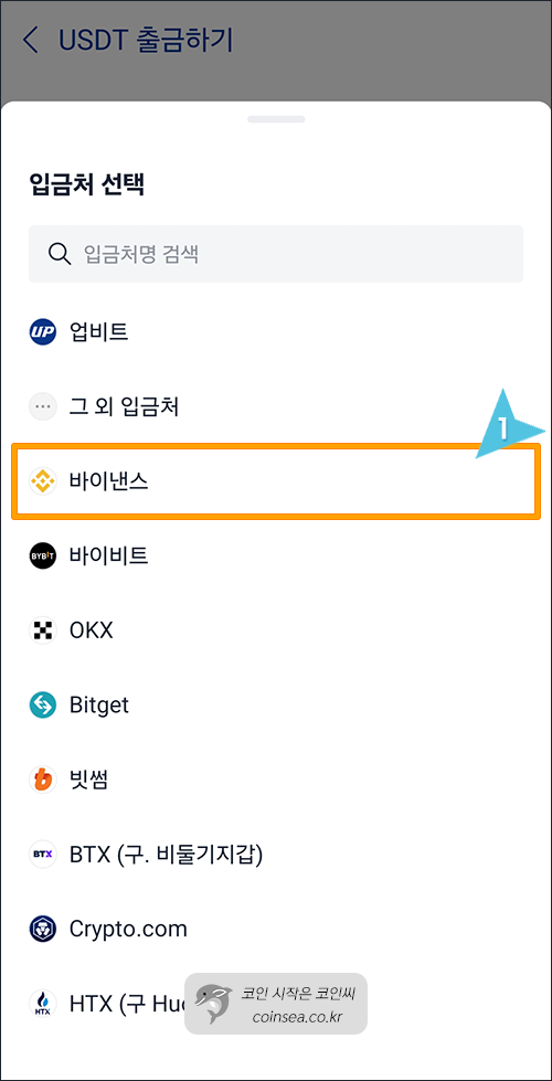 업비트에서 USDT입금